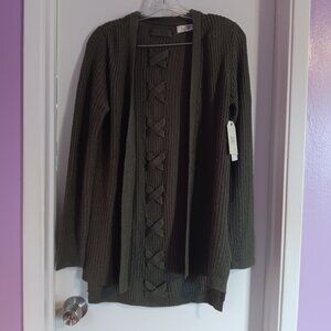 Back Criss Cross Detail Pinque Jamelya Cardigan Size Small NWT